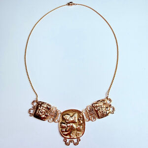 Estate 14K Solid Gold Brutalist Designer Roberto Pasino MCM Necklace Italy